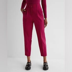 Express Ankle High Rise Pants in Pink